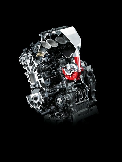 Engine with supercharger highlighted